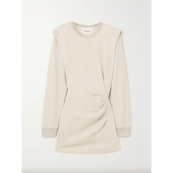 Etoile Isabel Marant Michaela Jersey Mini Dress Ecru Womens Size FR 42 US 10 - Picture 13 of 15